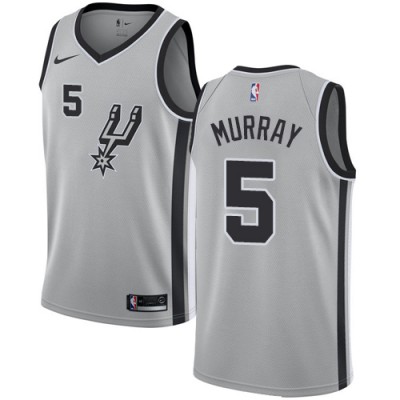 Nike San Antonio Spurs #5 Dejounte Murray Silver Youth NBA Swingman Statement Edition Jersey
